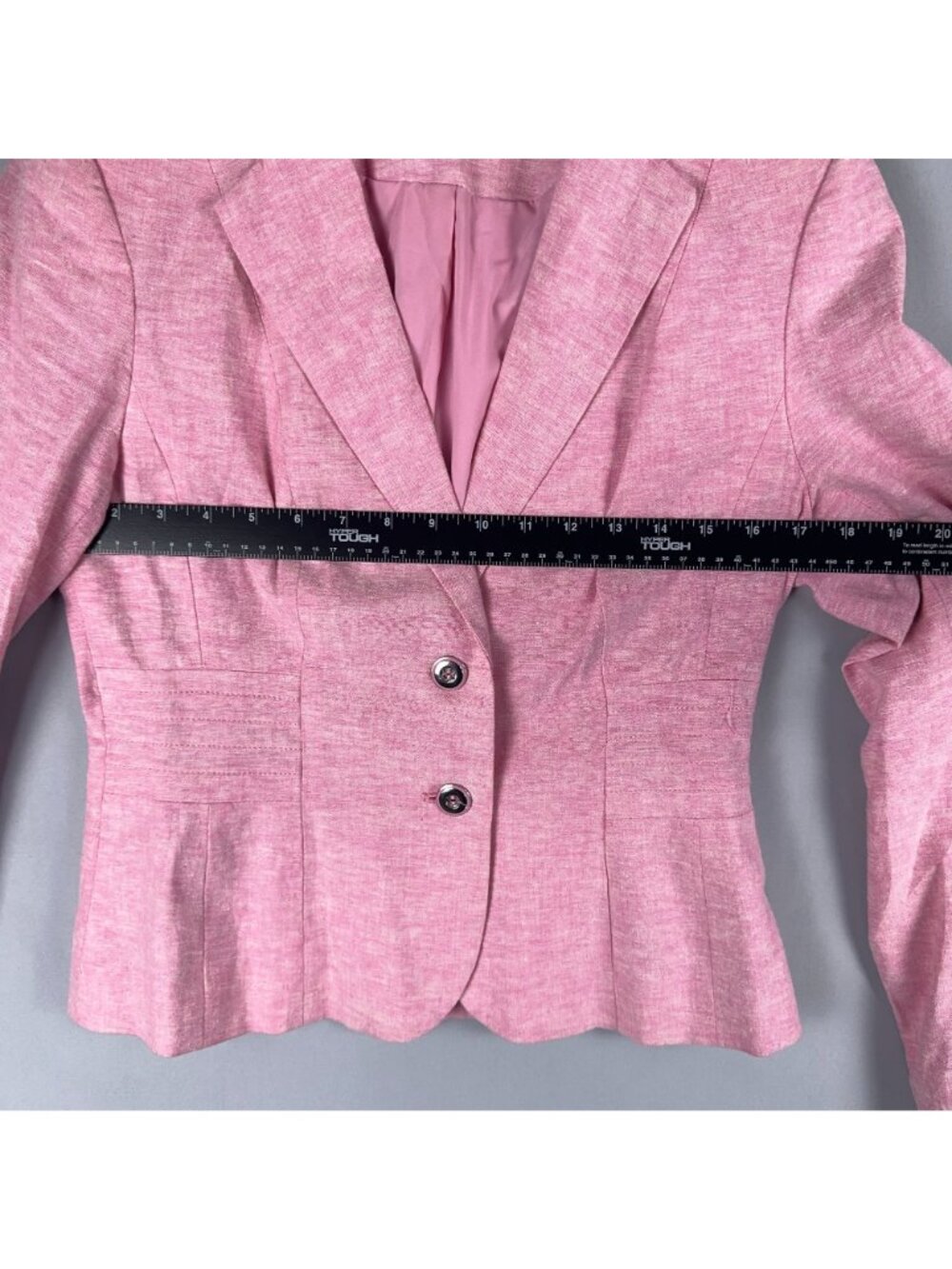7th Avenue Blazer Jacket Size 4 Pink Long Sleeves Two-Button Lightweight - Picture 10 of 13